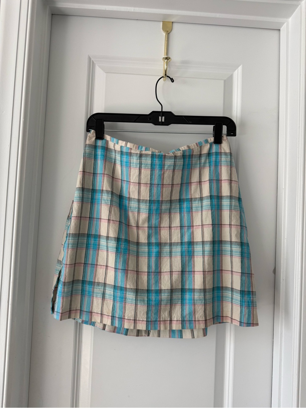 vintage Y2K pastel plaid skort/skirt